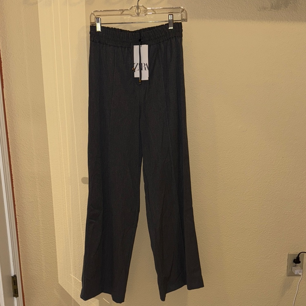 Zara Charcoal Wide-Leg Trousers